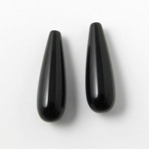 Onyx teardrop, half-drilled, 16x6x2.5mm, 2pcs.