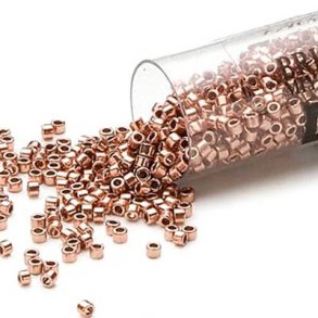 Delica, Größe #11, kupferplattiert, Glasperlen, 5,2 g