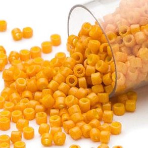 Delica, Größe#11, dottergelb, Glasperlen, opak, 1,1x1,7 mm