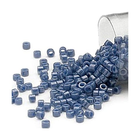 Delica, st&oslash;rrelse #11, denim bl&aring; glasperle, opak, 1,1x1,7mm