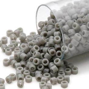 Delica, Größe#11, matt grau, opak, 1,1x1,7 mm, 5,2 g