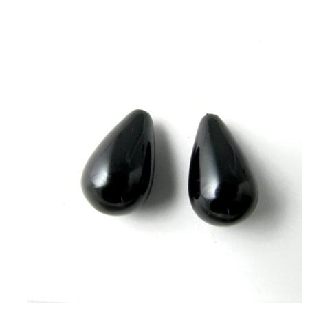 Shell pearl drber, sort, 15x9 mm anborede.