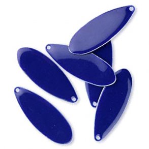 Emalje vedhng, mrk bl drbe, 36x13mm, 2 stk.