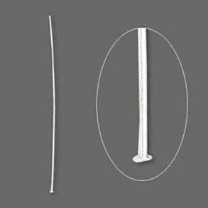 Nietstifte mit 1,5 mm Plättchen, Silber, 45x0,5 mm, 10 Stk.