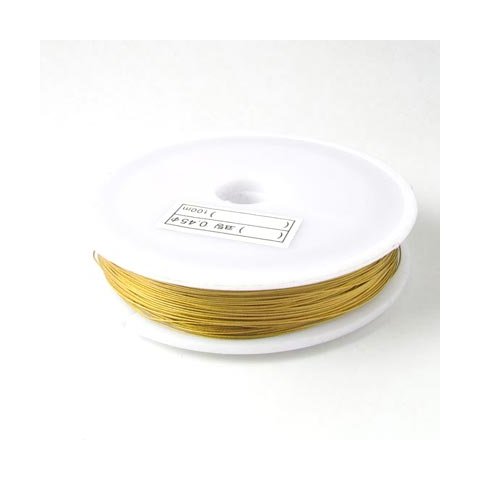 Tigertail perle wire, wire-tråd, mørk gylden, 0,38 mm, 50 m.