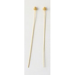 Nietstifte mit 4 Kugeln, vergoldetes Sterling, 45x0,5 mm, 4 Stk.