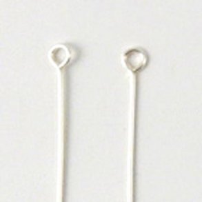 senstifte, Perlenstab mit se, Sterlingsilber, 45x0,5 mm, 10 Stk.