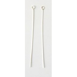 senstifte, Perlenstab mit se, GROKAUF, Sterlingsilber, 45x0,5 mm, 100 Stk.