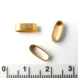 Bandring, gerade Kanten, oval vergoldetes Silber, Lochgr&ouml;&szlig;e 9,5x4,5 mm, 2 Stk.