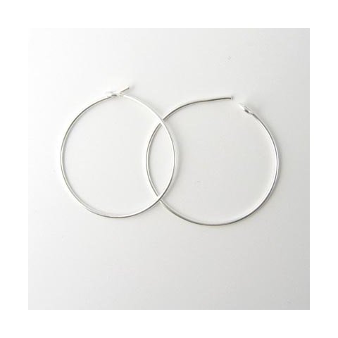 Kreol hoop, forslvet messing, 25x0,7 mm., 6 stk.
