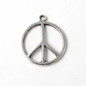 Anhänger, Peace-Zeichen, ca. 24 mm, 2 Stk.
