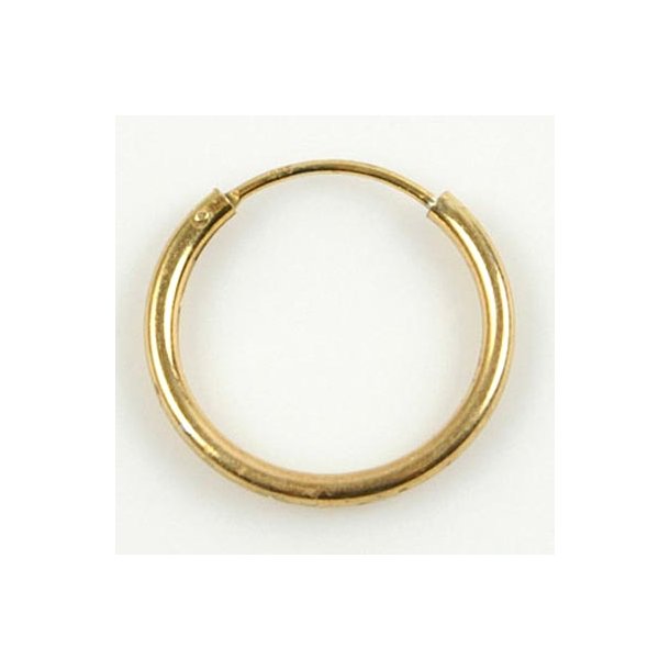 Hinged hoop earring, gold-plated silver, 20x1.3mm, 2pcs