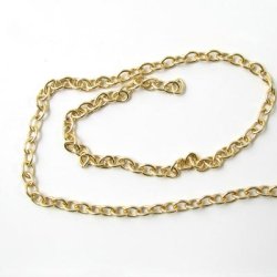 Ankerkette, AR80, vergoldetes Messing, 0,80 mm, 1 m