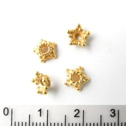 Vergoldetes Silber, Kronen-Perlenschalen, 5,8x2 mm, 2 Stk.