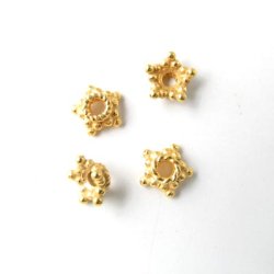 Vergoldetes Silber, Kronen-Perlenschalen 6,5x3 mm, 2 Stk.