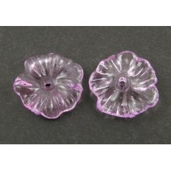 Acryl, Blumen, lila, transparent, 17x3 mm, 6 Stk.