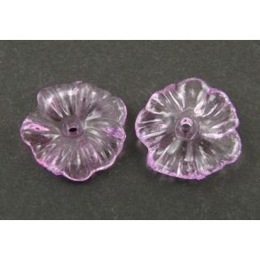 Acryl, Blumen, lila, transparent, 17x3 mm, 6 Stk.