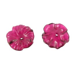 Acryl, Blumen, pink, durchsichtig, 17x3 mm, 6 Stk.