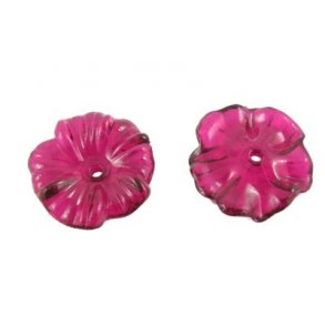 Acryl, Blumen, pink, durchsichtig, 17x3 mm, 6 Stk.