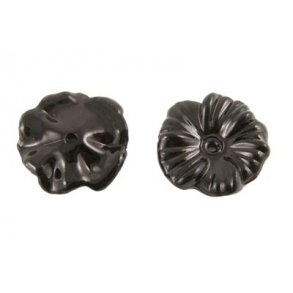 Acryl, Blume, schwarz, glänzend, 17x3 mm, 6 Stk.