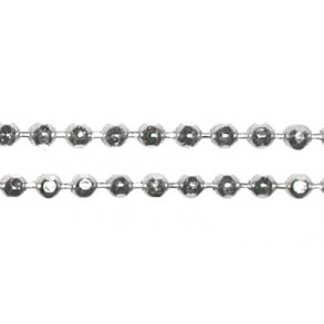 Ball chain, sterling silver, faceted, 1,8mm. 50cm