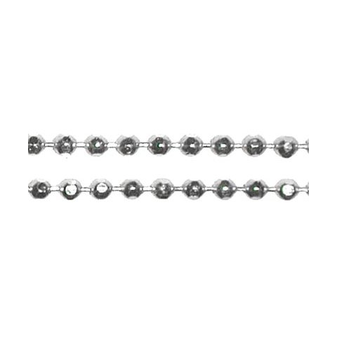 Kuglekde, sterlingslv, facet, 1,8 mm. 50 cm