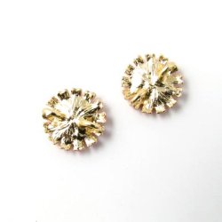 Emaillierte Margeriten, mit Kristall, gold/wei&szlig;, 10,5 mm, 2 Stk