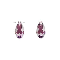 Crystal passions, amethyst, facettierte kristalltropfen, 13x6,5 mm, 2 Stk.