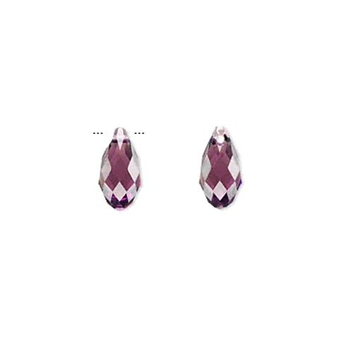 Swarovski krystal, ametyst, facet drbe, 13x6,5 mm, 2 stk.
