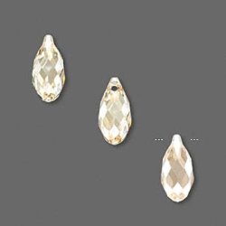 Crystal Passions, gold, facettierter Tropfen, 13x6,5 mm, 2 Stk.