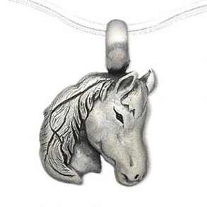 Anhänger, Pferd, nickelfreies Zinn, 36x31 mm, 1 Stk.