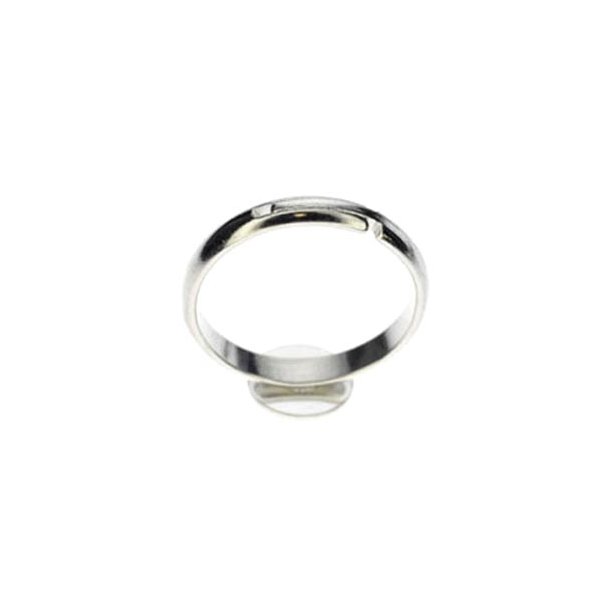 Finger ring, silver-plated, 8mm plate. Children size 44-46 1pcs.