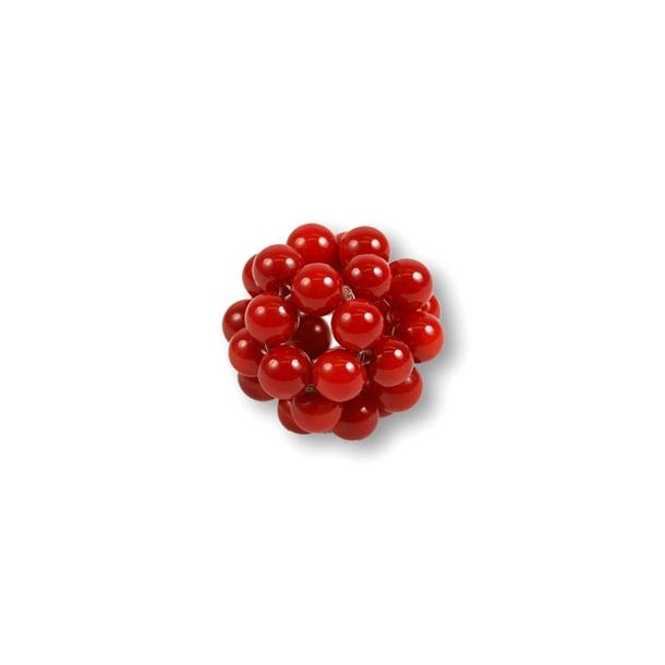 farvet howlit bær, rød, 19 mm. 1 stk.