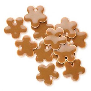 Emaille-Anhänger, braune Blume, 15 mm, 2 Stk.