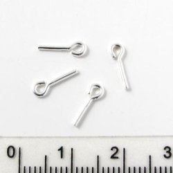 Stift&ouml;sen, Sterlingsilber, 10x0,8 mm, 4 Stk.