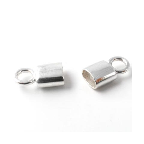 Kædeafslutning Sølv, oval huls-muffe, hulmål 3,6x5,6 mm, 1 stk