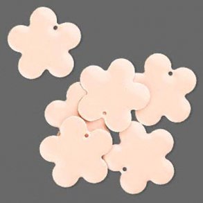 Enamel charm, powder-tinted flower, 27mm, 2pcs.