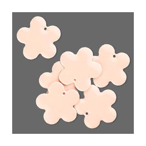 Emalje vedh&aelig;ng, pudderfarvet blomst, 27 mm, 2 stk
