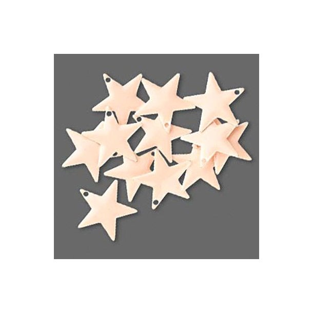 Emalje stjerne, pudderfarvet, s&oslash;lvkant, 17 mm, 2s