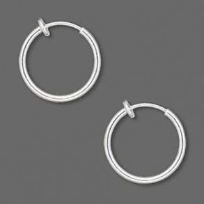 Kreolen Clips, versilbertes Messing, 17 mm, 2 Stk.