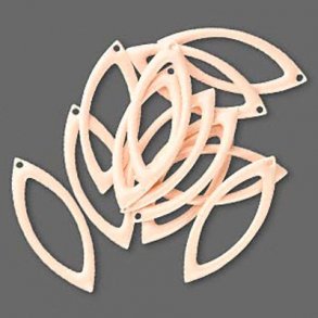 Emaille-Anhänger, puderfarben, spitz, oval, 35x14 mm, 2 Stk.