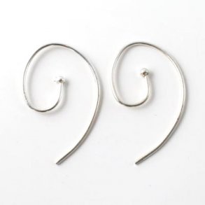 Earwires, round, open, with ball, silver, 25x13mm, 2pcs
