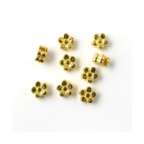 30 Stk., goldfarbene Perlen, 5-Blatt Blume, 5x3 mm, 50 Stk.
