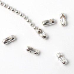 Ball chain, silver, with 1 pc ball chain connector, 1,5mm, 50 cm