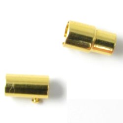 Magnetverschluss, vergoldetes Messing, 7/6 mm, 1 Stk.