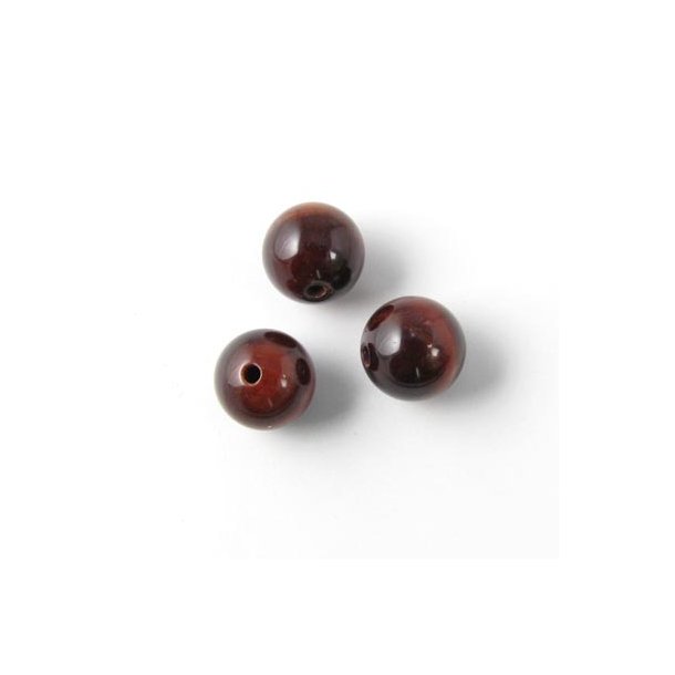 Okse-øje, 4 mm, rund perle, mørk rød vchangerende, A-grade 20 stk.
