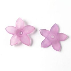 Acryl, Blumen, lila, 17x3 mm, 6 Stk.