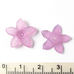 Acryl, Blumen, lila, 17x3 mm, 6 Stk.