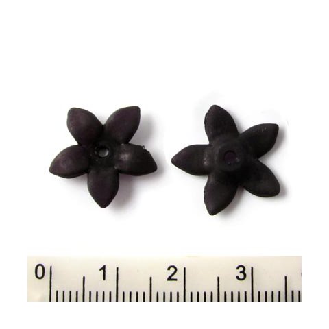 Acryl, Blumen, schwarz, 17x3 mm, 6 Stk.