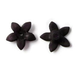 Acryl, Blumen, schwarz, 17x3 mm, 6 Stk.
